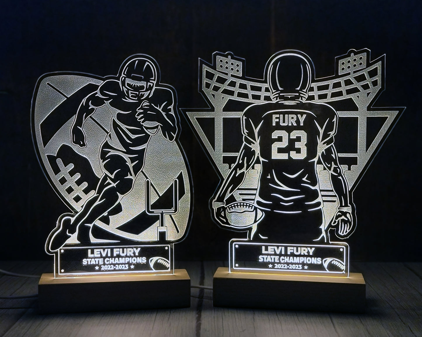 Stadium Series Stand Ups - Football - 5 poses in 2 cut formats and 1 engrave option included - Tested on Glowforge & Lightburn