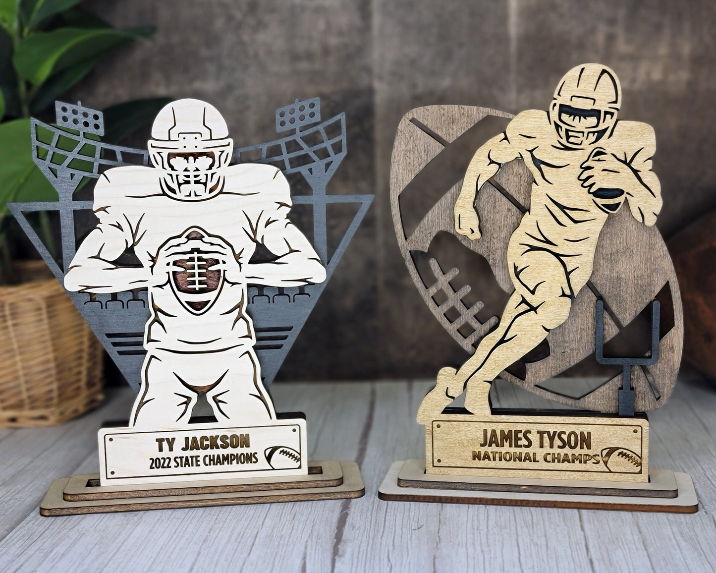 Stadium Series Stand Ups - Football - 5 poses in 2 cut formats and 1 engrave option included - Tested on Glowforge & Lightburn