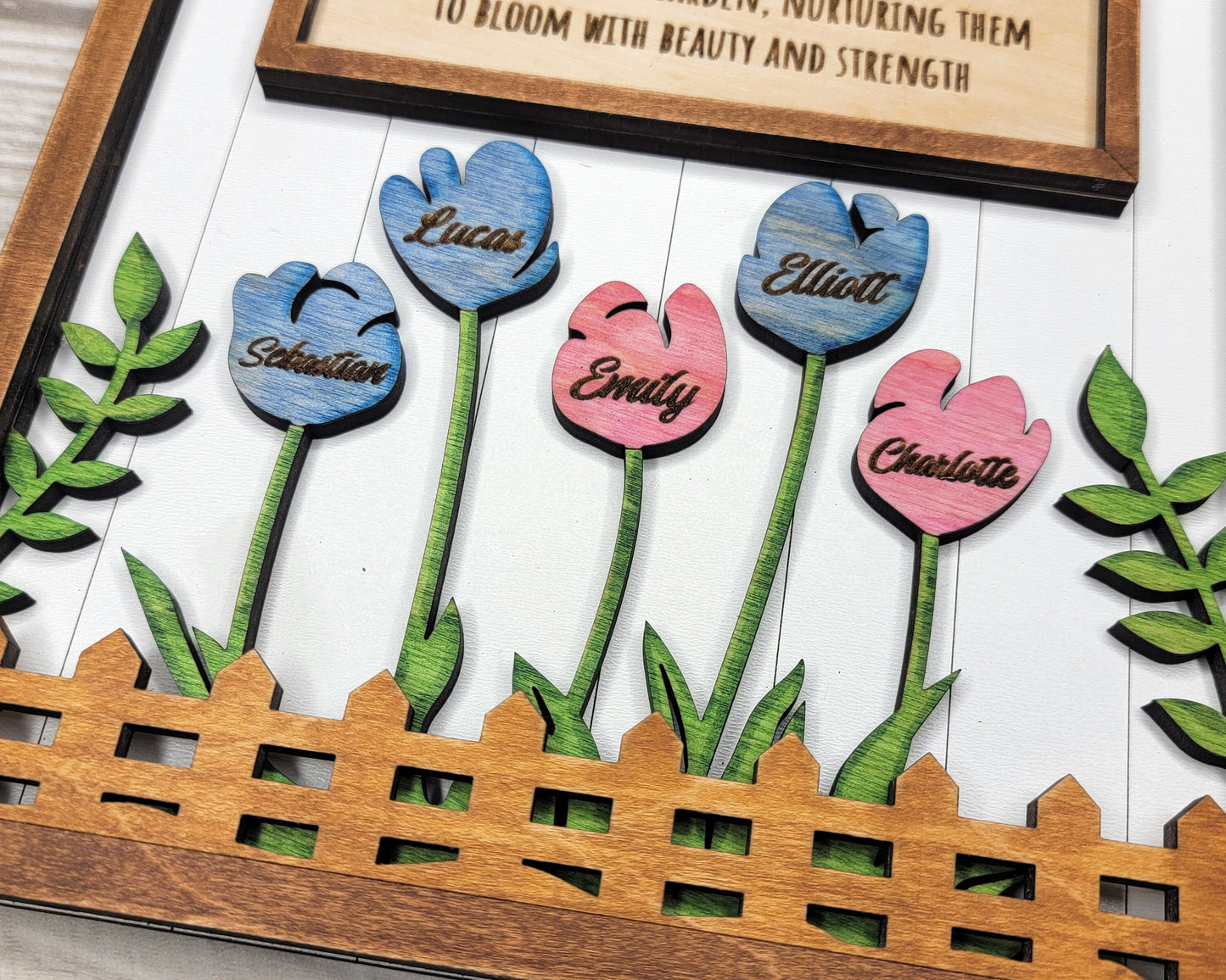 Garden of Love Signage - 1-6 Name - 11 variations of 'mom' - Tested on Glowforge, Xtool & Lightburn