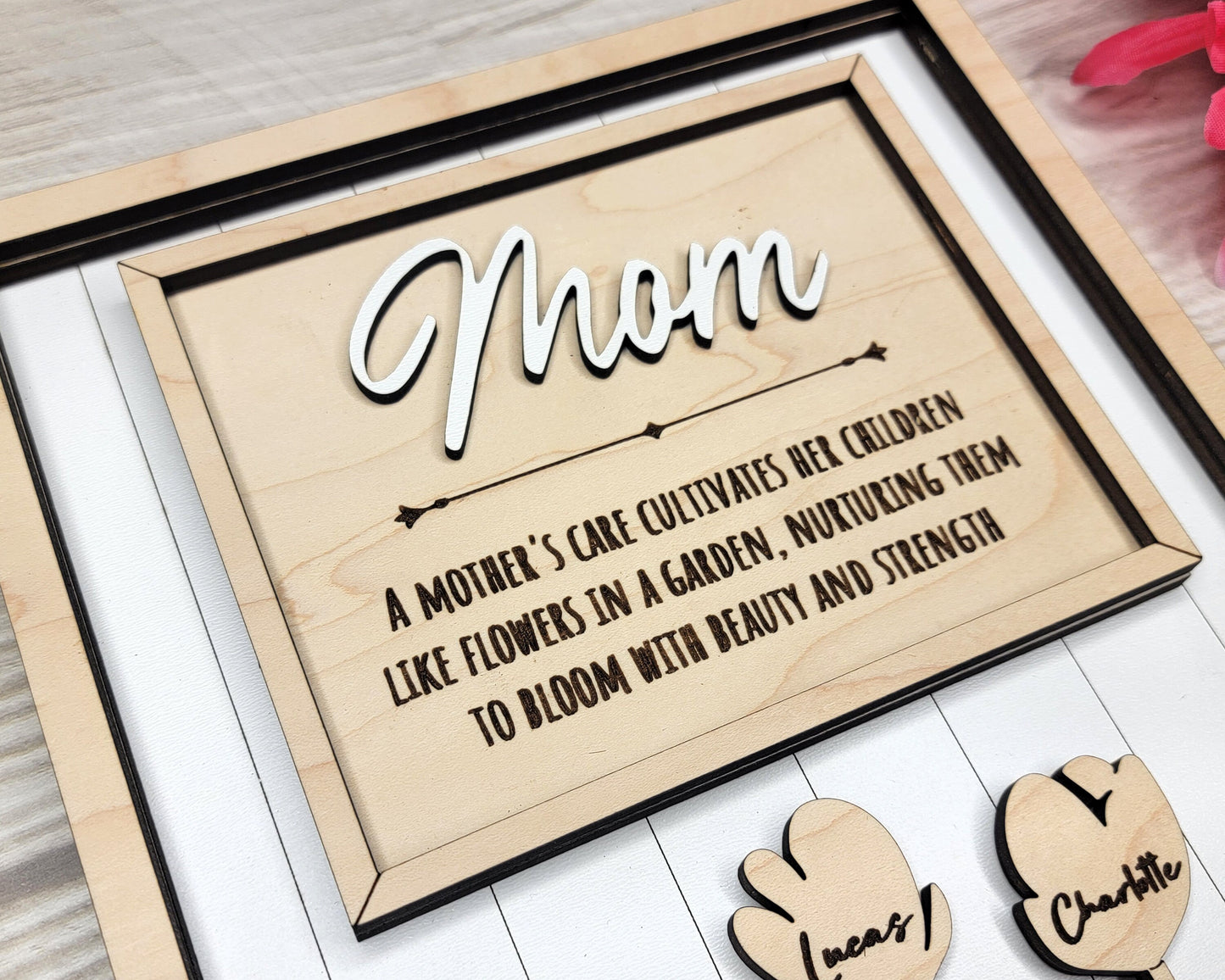 Garden of Love Signage - 1-6 Name - 11 variations of 'mom' - Tested on Glowforge, Xtool & Lightburn