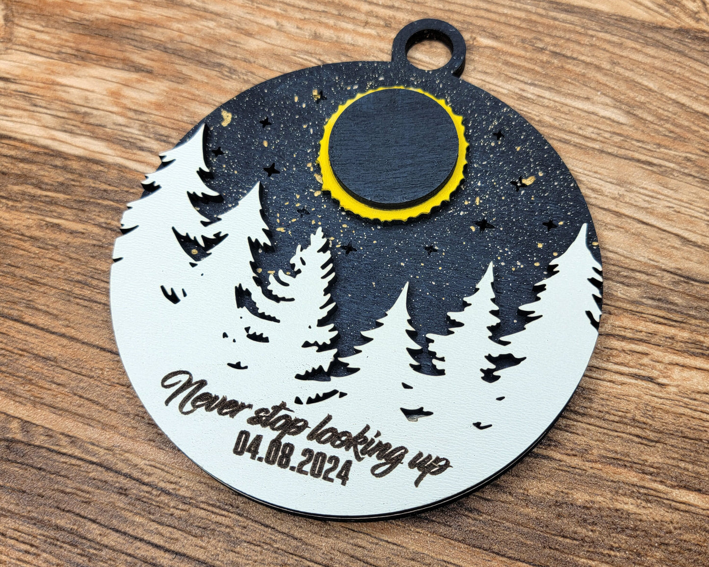 Solar Eclipse Ornaments - 4 Unique Ornament Designs - Tested on Glowforge & Lightburn