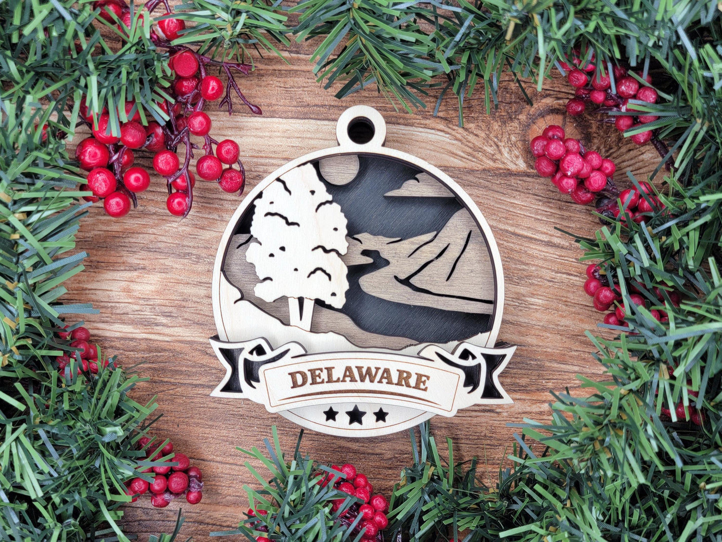 Delaware Discover America Set - Includes Ornaments, Signage & Key Hanger - SVG, PDF, AI File types - Works With All Lasers