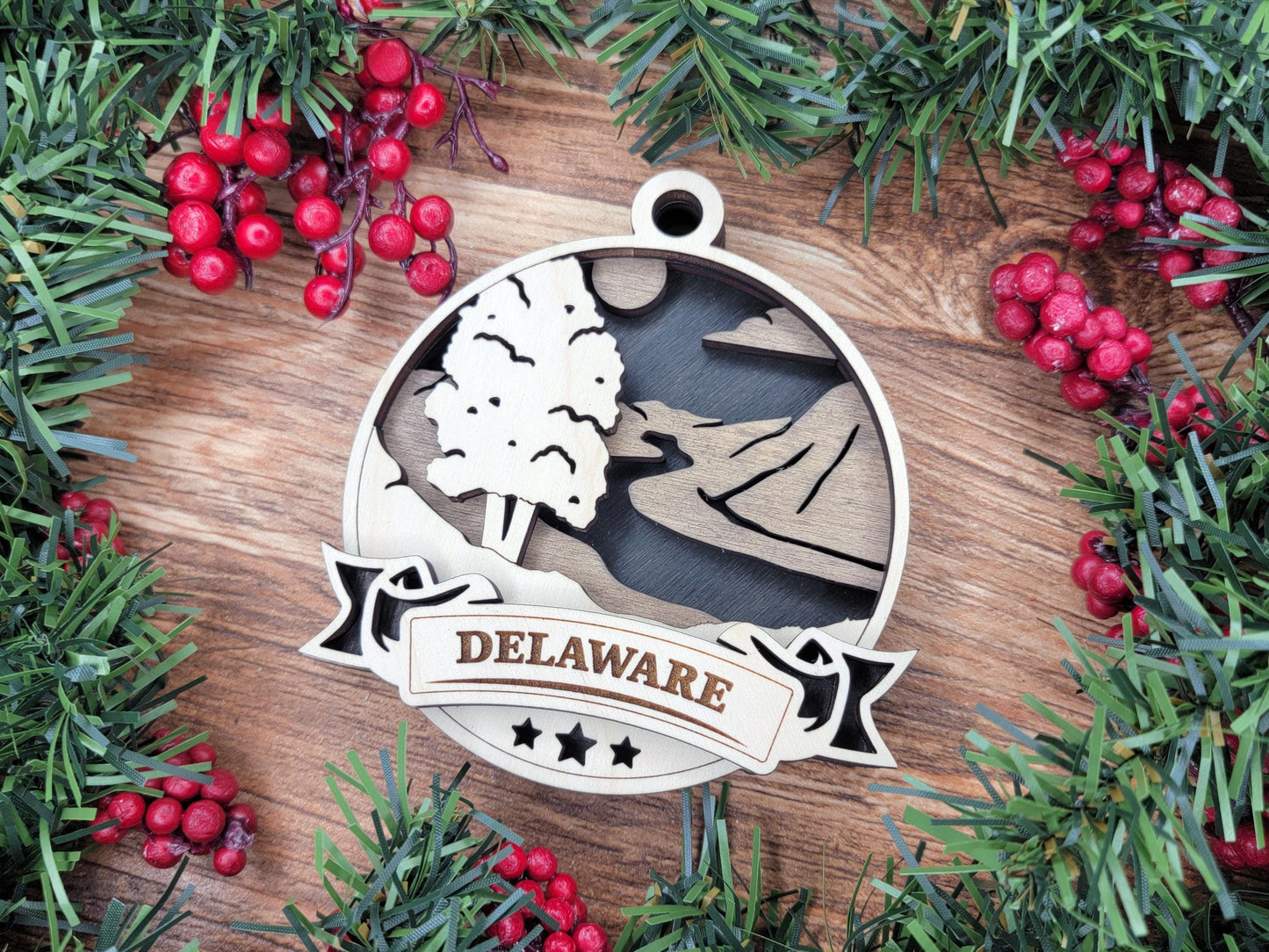 Delaware Discover America Set - Includes Ornaments, Signage & Key Hanger - SVG, PDF, AI File types - Works With All Lasers