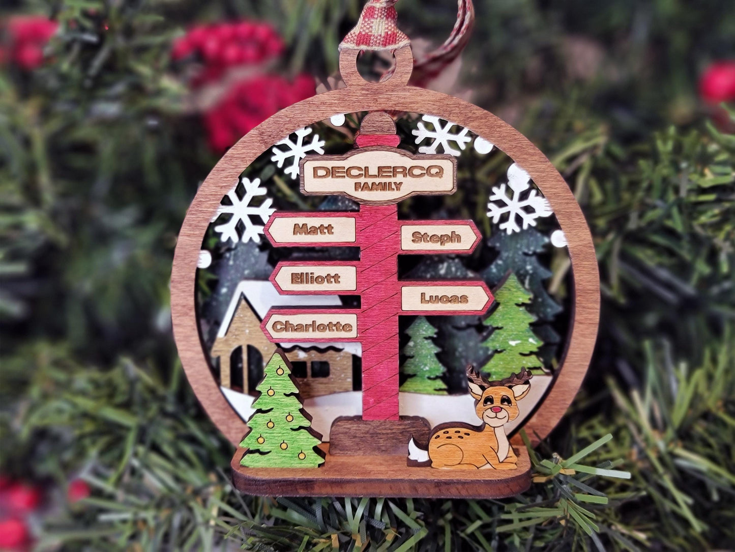 North Pole Pop-Up Ornament - Personalize with 2 to 8 Names - 7 Characters - SVG, PDF, AI File types - Works With All Lasers
