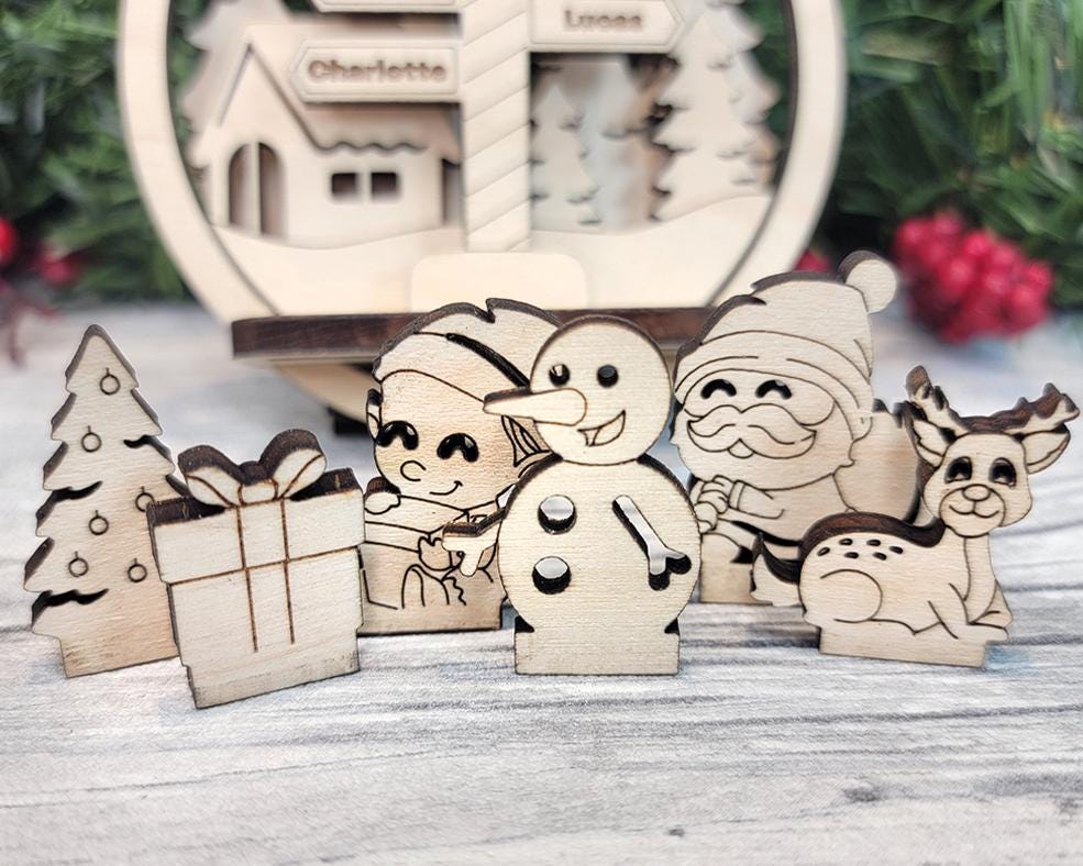 North Pole Pop-Up Ornament - Personalize with 2 to 8 Names - 7 Characters - SVG, PDF, AI File types - Works With All Lasers