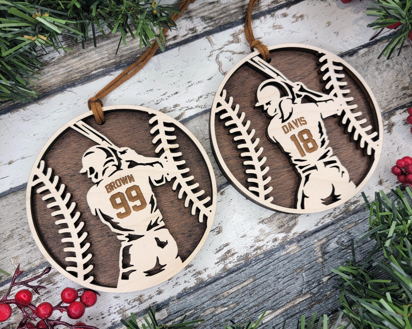 Stadium Series Spotlight Ornaments - Softball Male and Female Options - SVG, PDF, AI File Download - Works with all Laser Types