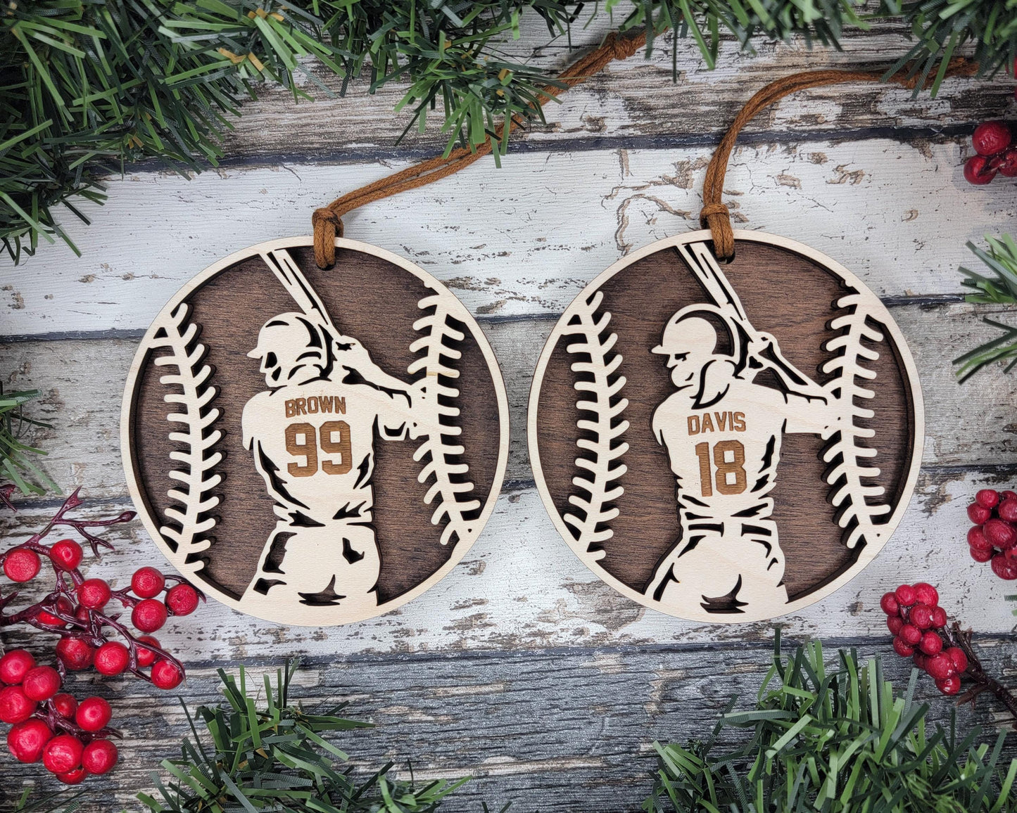 Stadium Series Spotlight Ornaments - Softball Male and Female Options - SVG, PDF, AI File Download - Works with all Laser Types