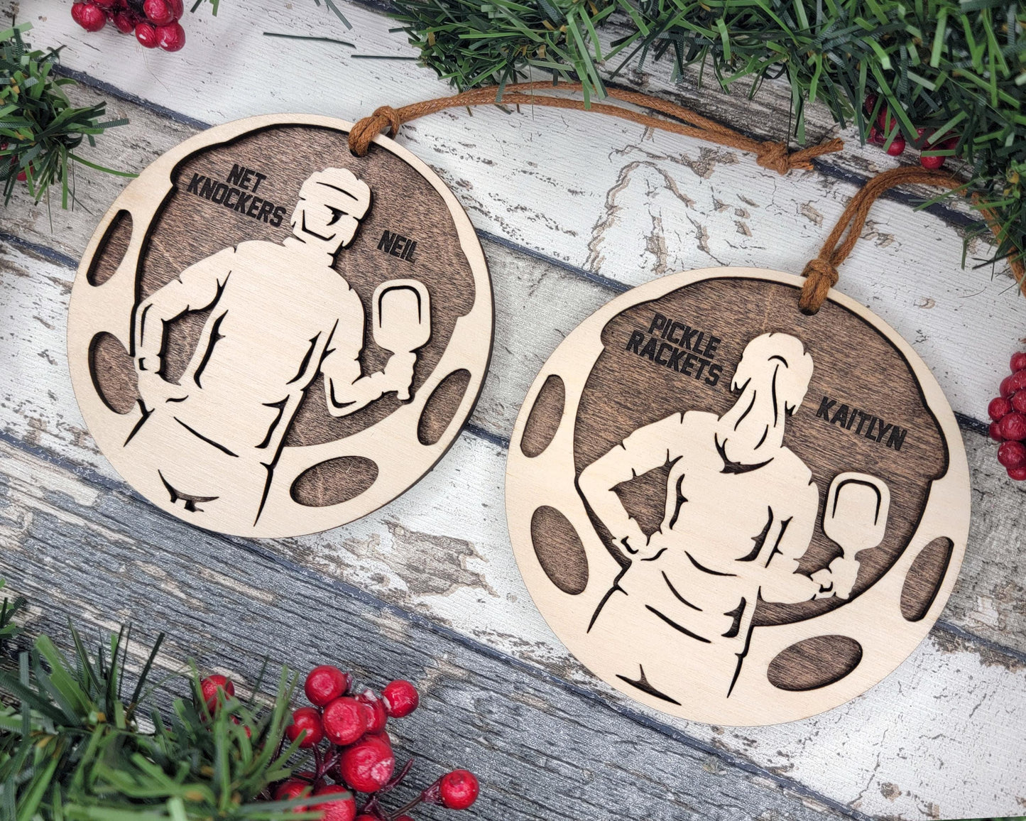 Stadium Series Spotlight Ornaments - Pickleball Male and Female Options - SVG, PDF, AI File Download - Works with all Laser Types