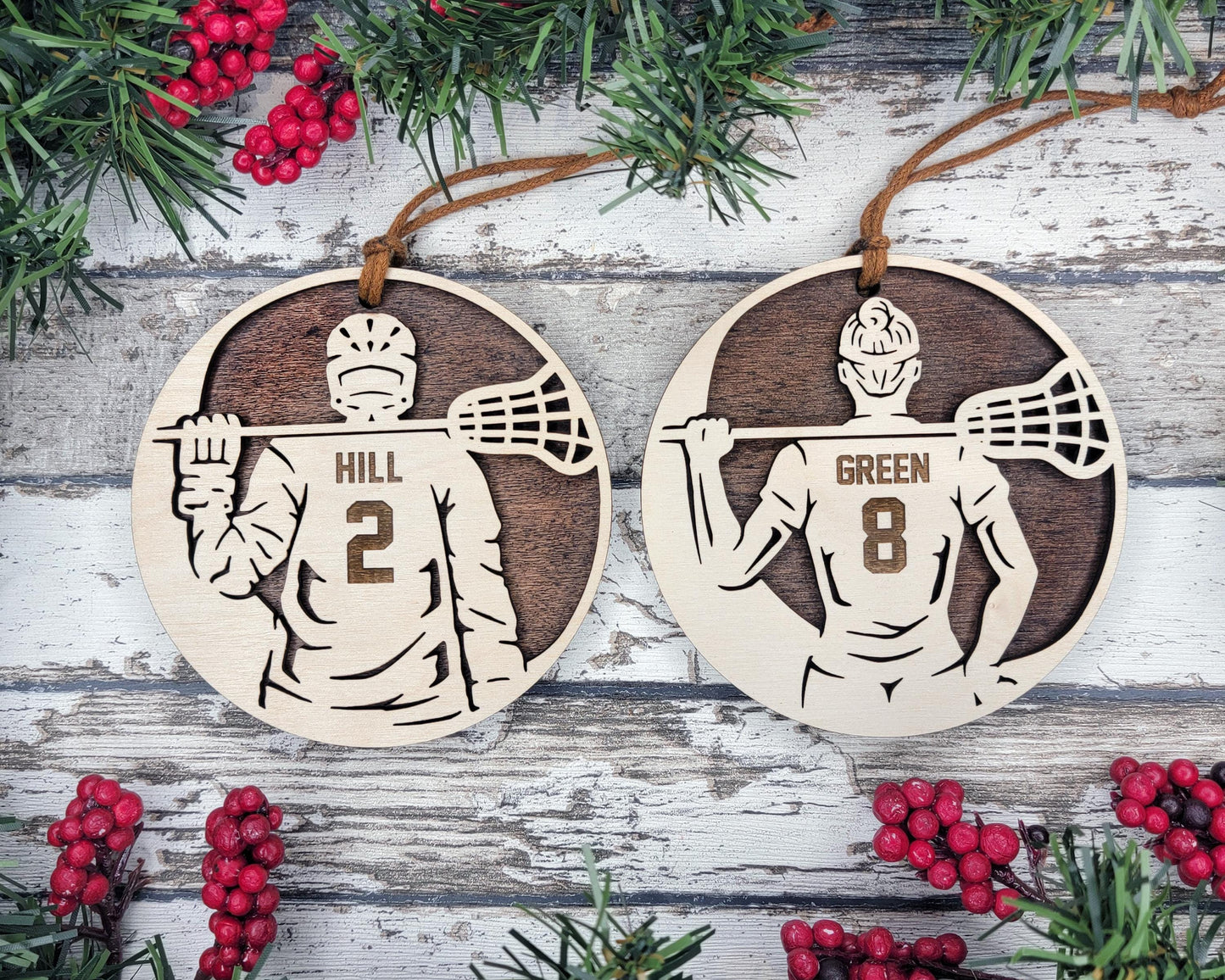 Stadium Series Spotlight Ornaments - Lacrosse Male and Female Options - SVG, PDF, AI File Download - Works with all Laser Types