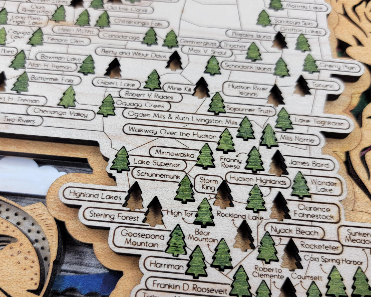 The New York State Park Map - Custom and Non Customizable Options - SVG, PDF File Download - Tested in Lightburn and Glowforge