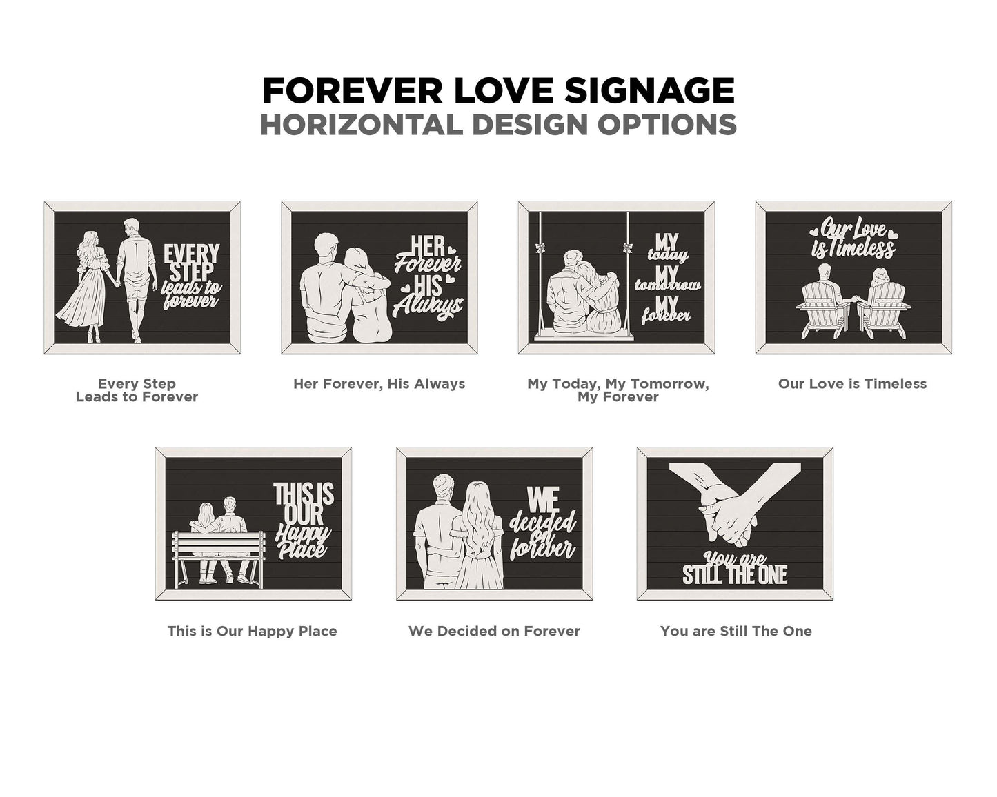 Forever Love Signage - Anniversary & Valentines Day Signage - SVG, PDF, AI File Download - Works with all Laser Types