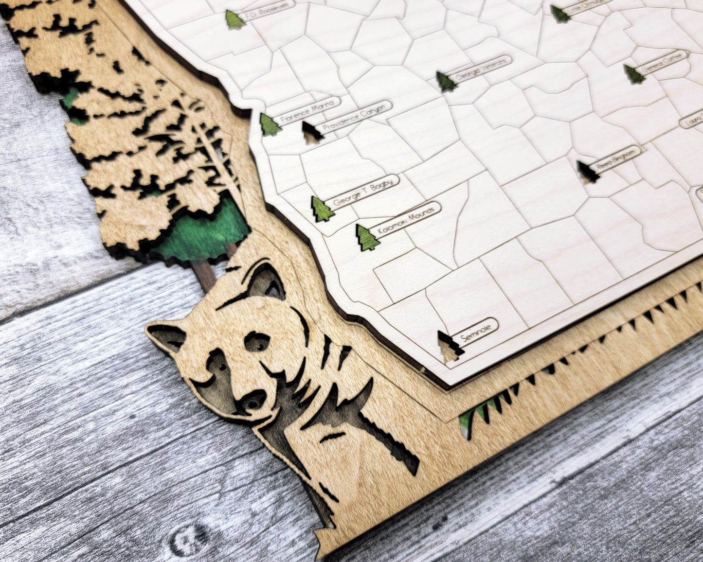 The Georgia State Park Map - Custom and Non Customizable Options - SVG, PDF File Download - Tested in Lightburn and Glowforge & Xtool
