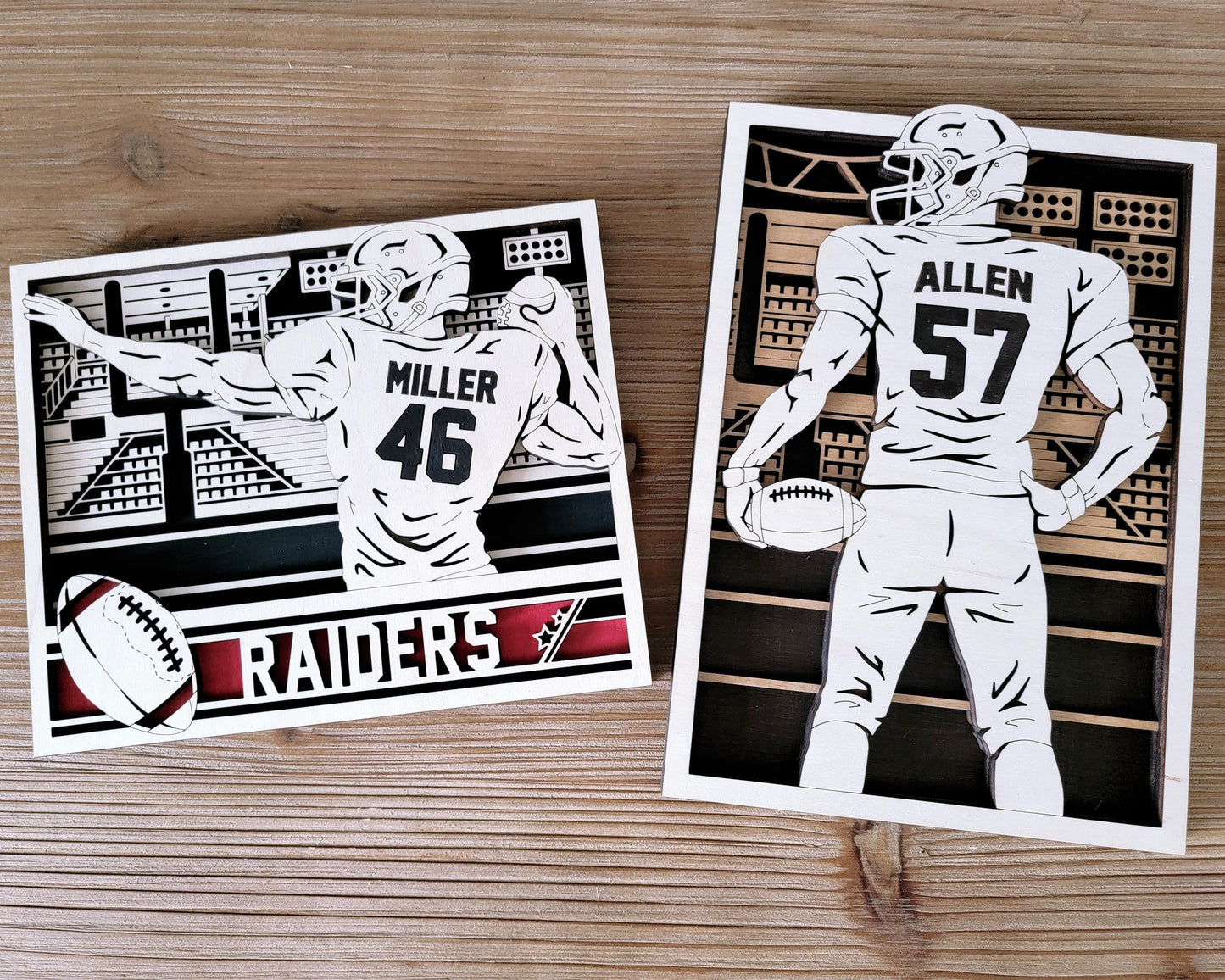 Stadium Series Ultimate Signage - Football - 7 poses Male and Female - 2 orientations - 28 designs - Works with all Laser Types