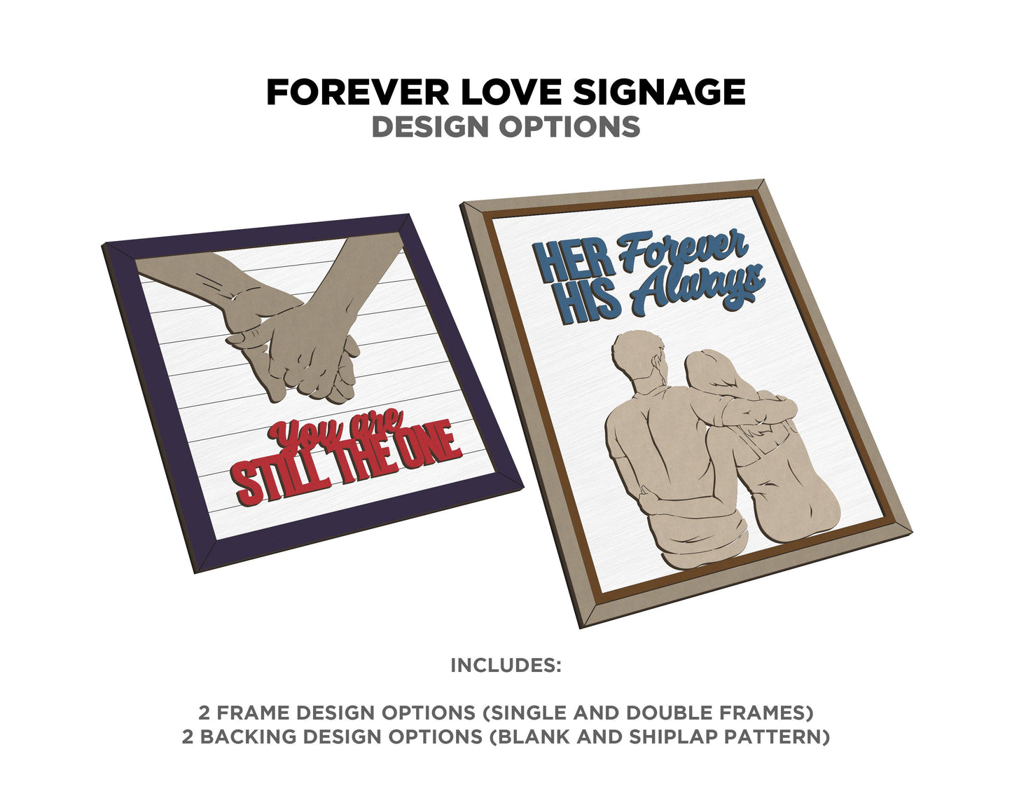 Forever Love Signage - Anniversary & Valentines Day Signage - SVG, PDF, AI File Download - Works with all Laser Types
