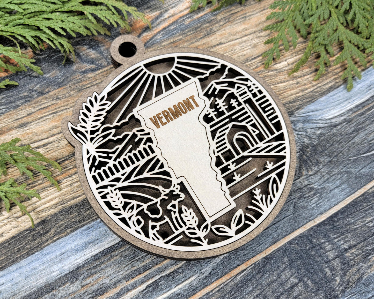 Vermont State Heritage Series - FramePop Collection - Ornaments and Signage - SVG, PDF, ai File Download - Works with all Lasers