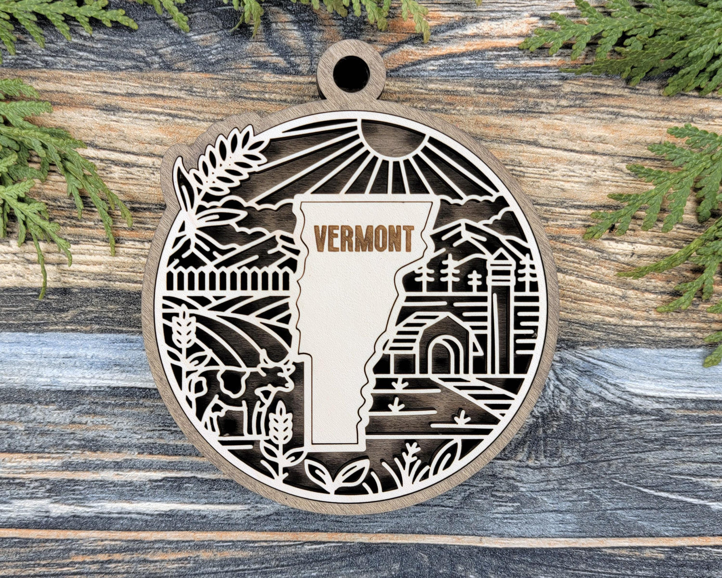 Vermont State Heritage Series - FramePop Collection - Ornaments and Signage - SVG, PDF, ai File Download - Works with all Lasers