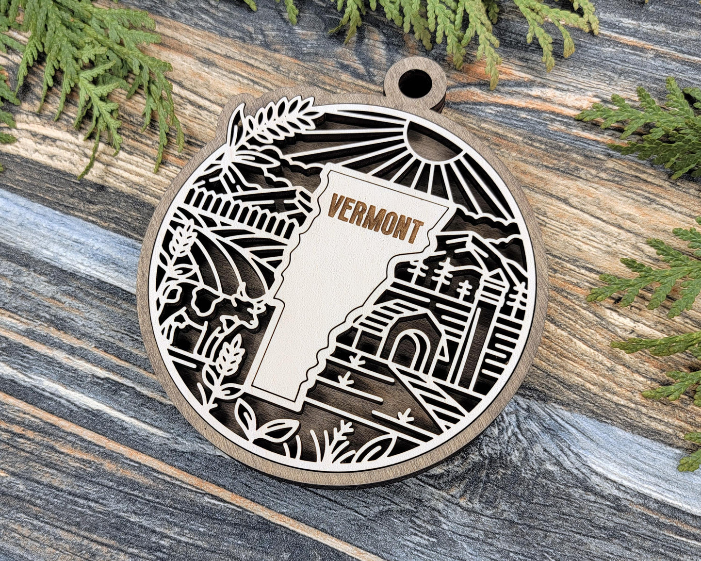 Vermont State Heritage Series - FramePop Collection - Ornaments and Signage - SVG, PDF, ai File Download - Works with all Lasers
