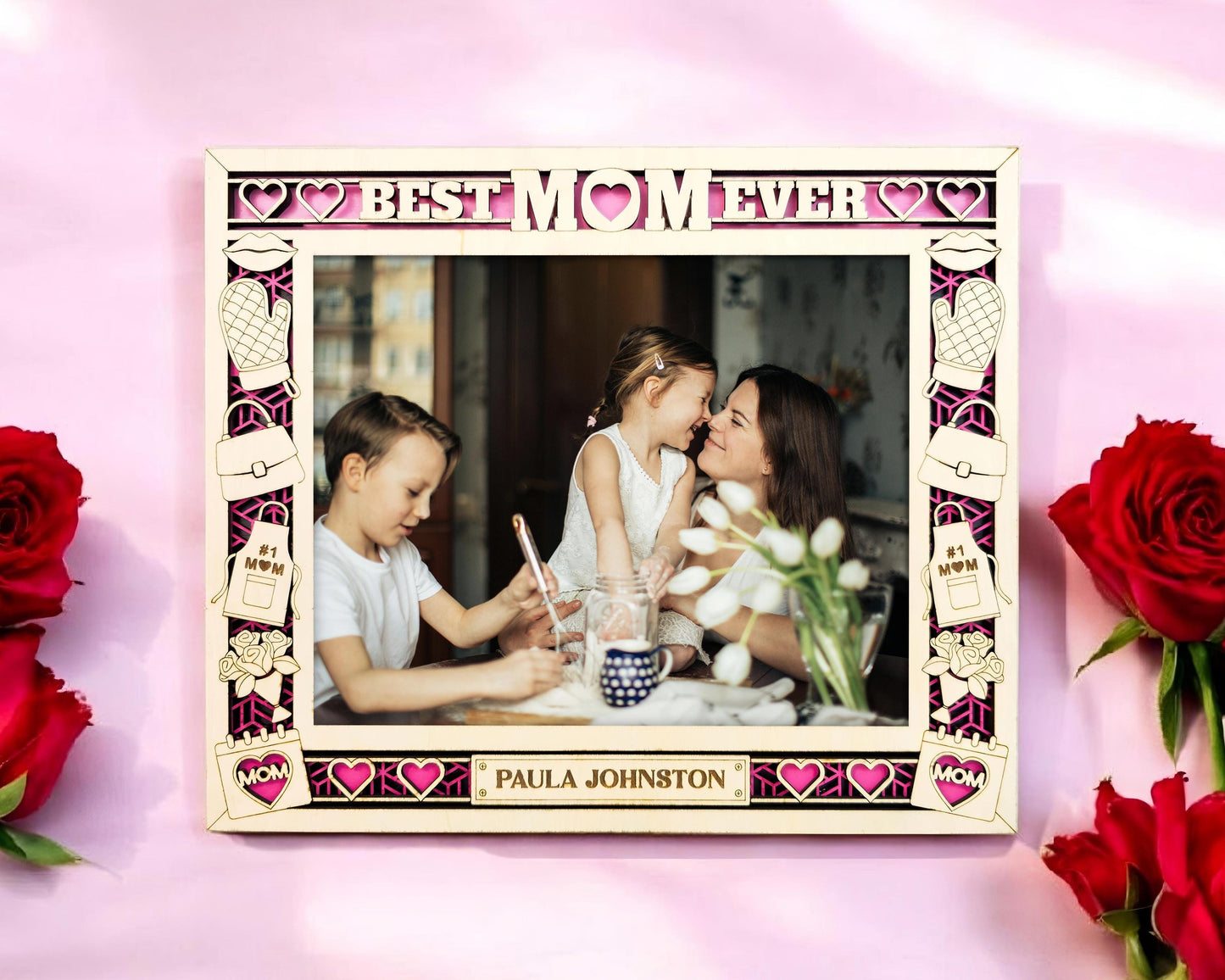 Mother's Day Icon Frames - Includes Frame Sizes 4x6, 5x7, 8x10 in Landscape and Portrait - Works with all Lasers