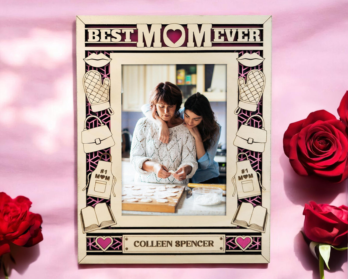 Mother's Day Icon Frames - Includes Frame Sizes 4x6, 5x7, 8x10 in Landscape and Portrait - Works with all Lasers