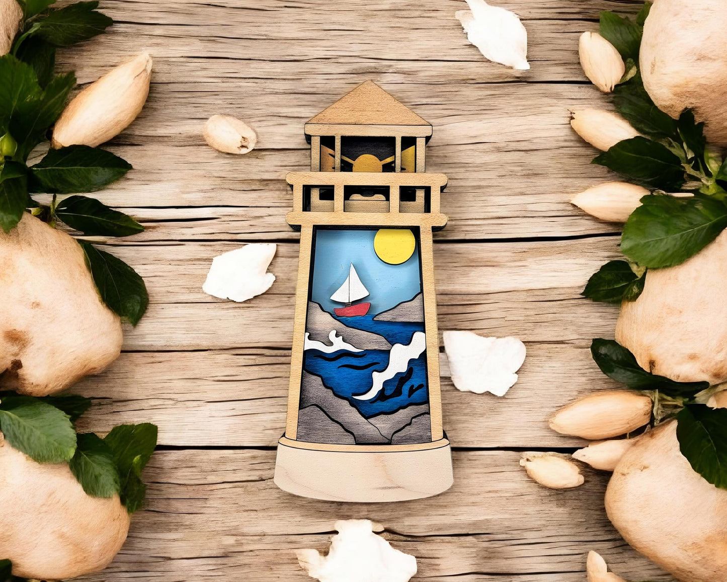 Light House - Ornament and Magnet - SVG, PDF, AI File Download - Works with all Laser Types