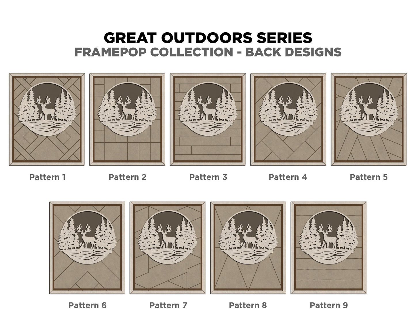 The Great Outdoor Series - FramePop Collection - Ornaments and Signage - SVG, PDF, ai File Download - Works with all Lasers