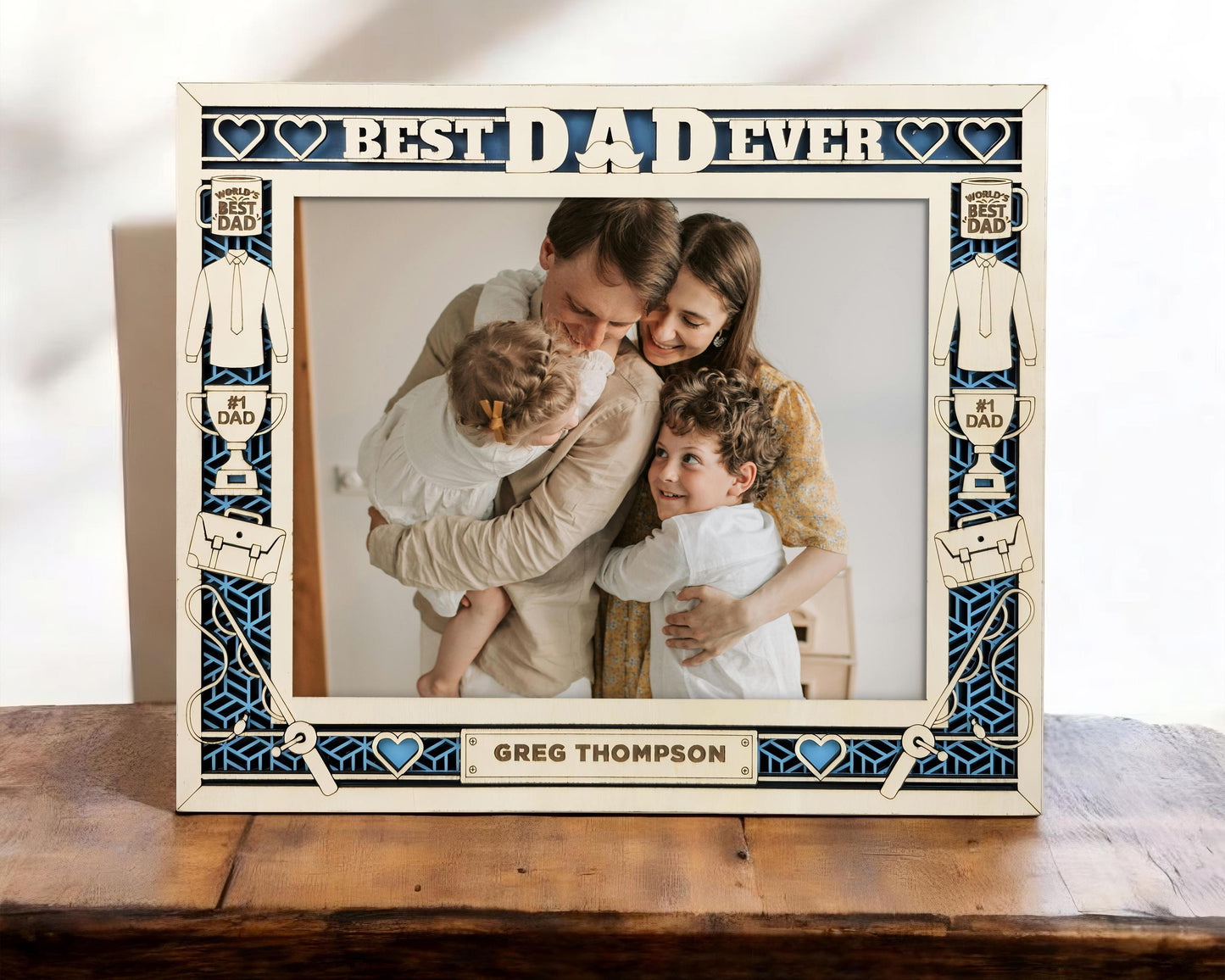 Father's Day Icon Frames - Includes Frame Sizes 4x6, 5x7, 8x10 in Landscape and Portrait - Works with all Lasers