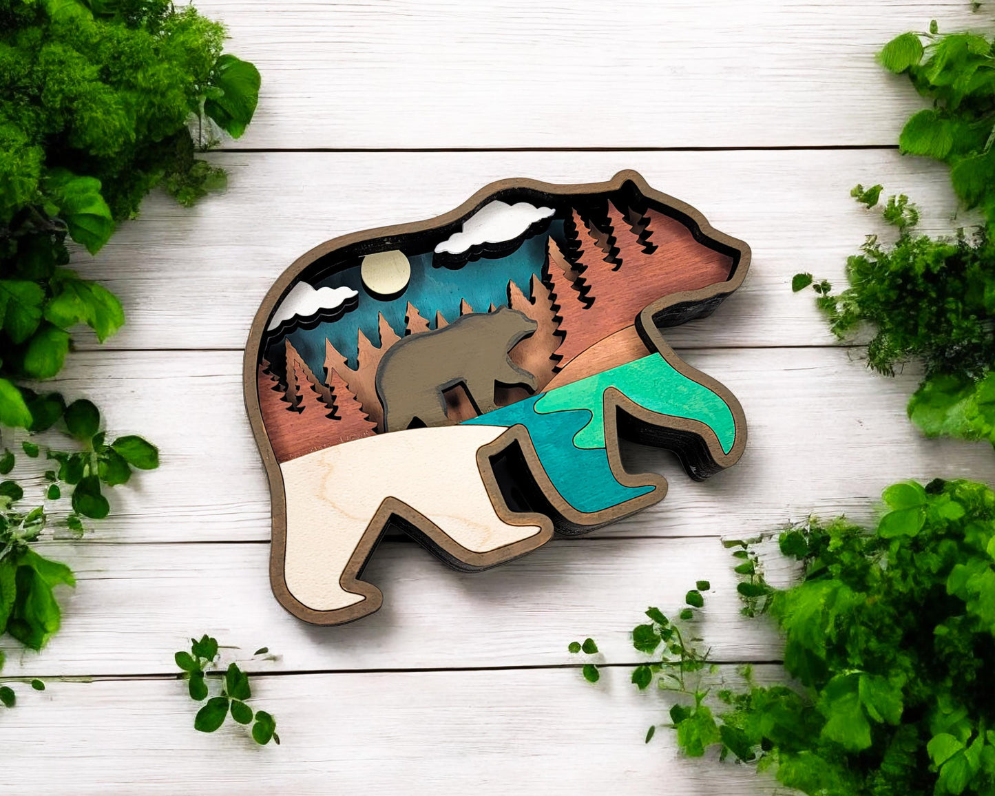 Layered Great Outdoors Bundle - Ornaments and Magnets - SVG, PDF, AI File Download - Works with all Laser Types