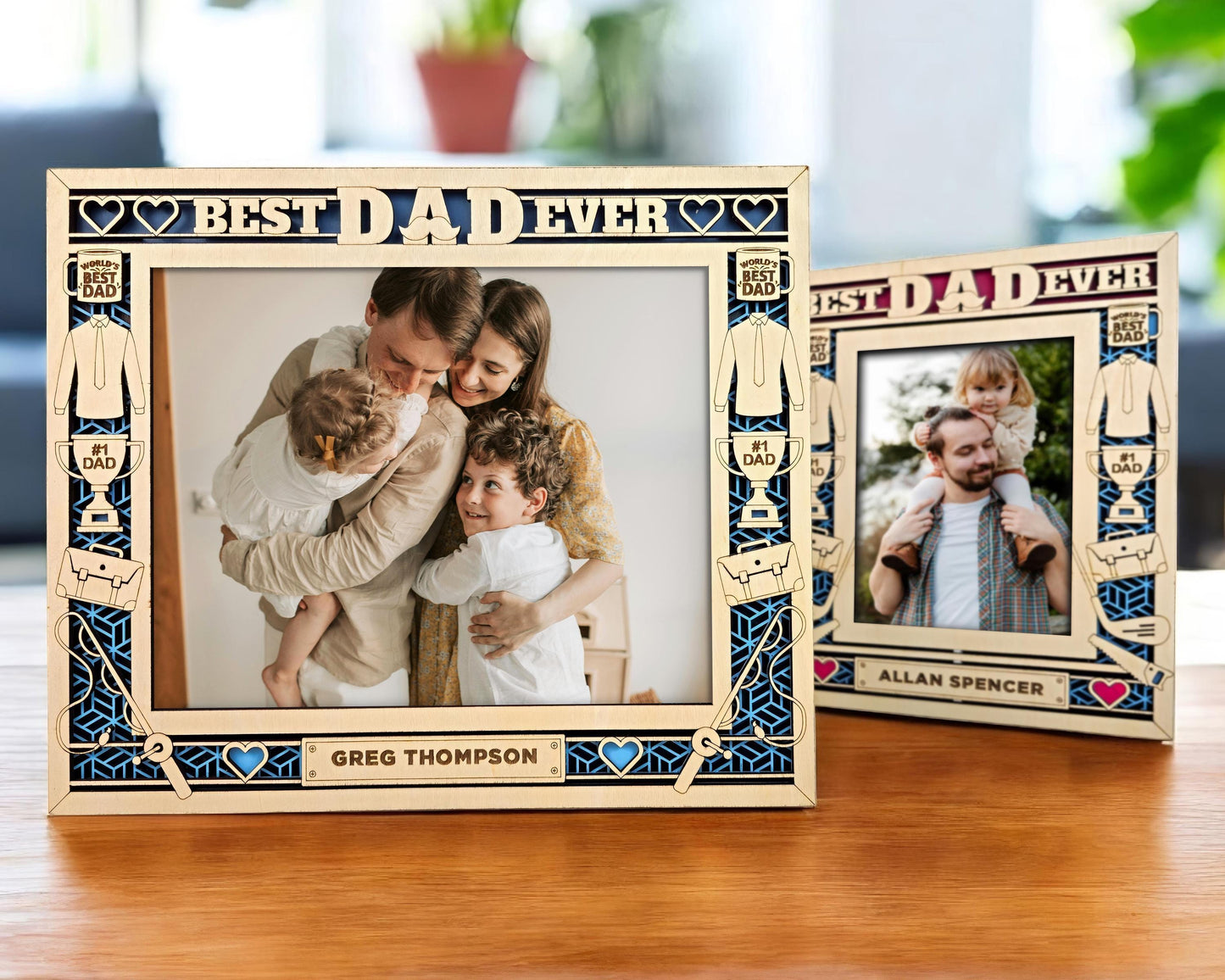 Father's Day Icon Frames - Includes Frame Sizes 4x6, 5x7, 8x10 in Landscape and Portrait - Works with all Lasers