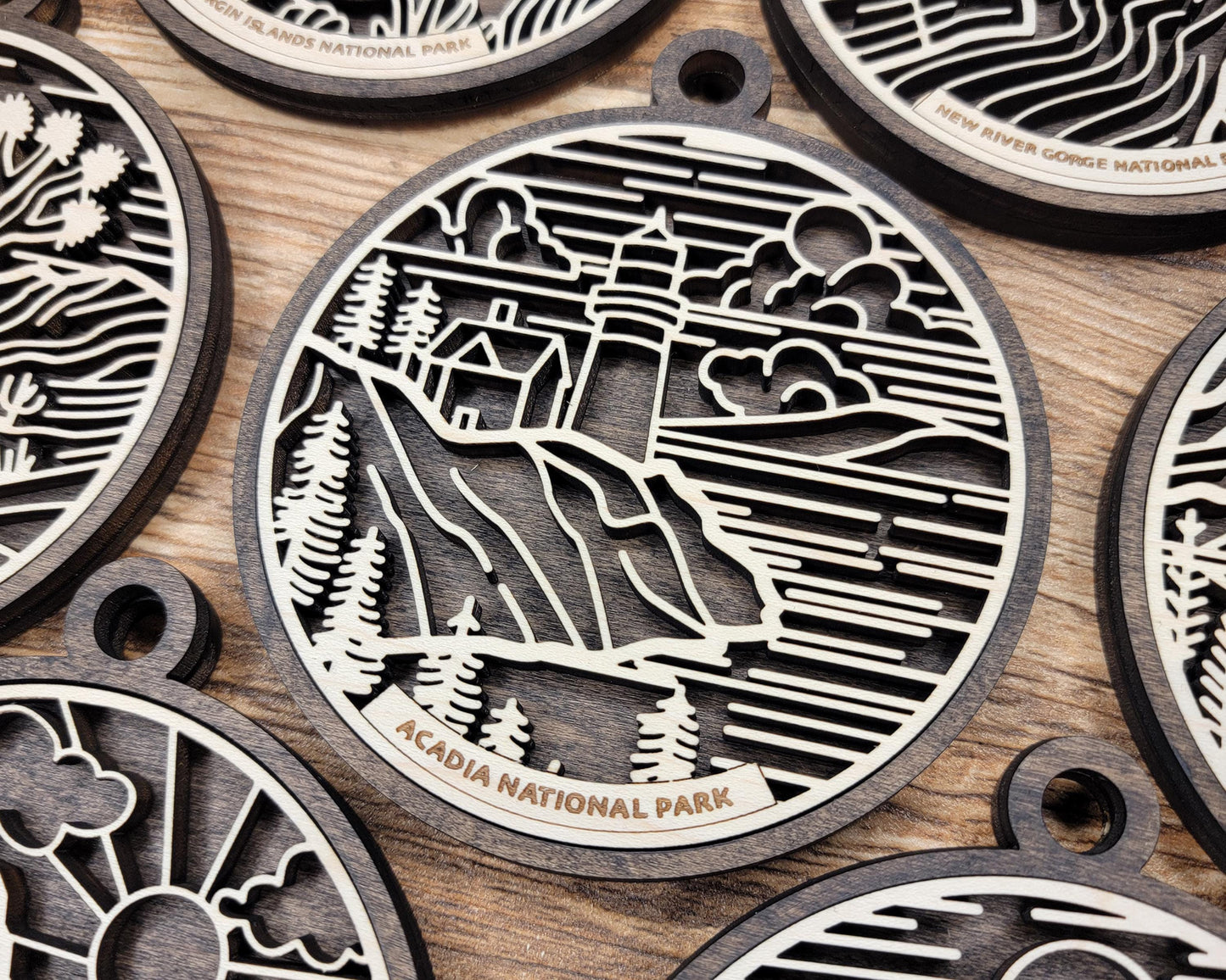 US National Park Line Art Ornaments - 63 Parks includes - SVG, PDF, ai File Download - Works with all Lasers