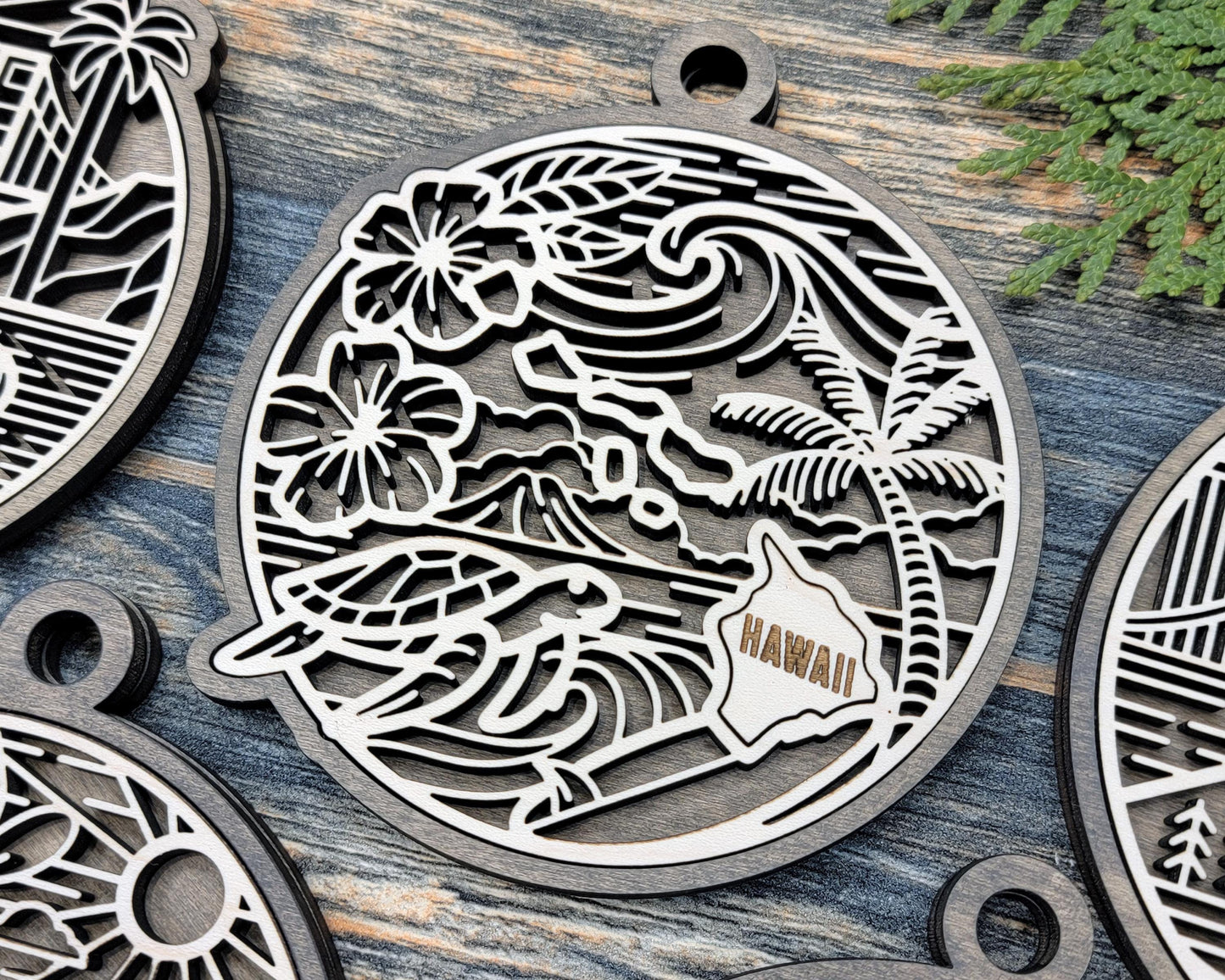 US Heritage State Line Ornaments - 53 Ornaments includes - SVG, PDF, ai File Download - Works with all Lasers