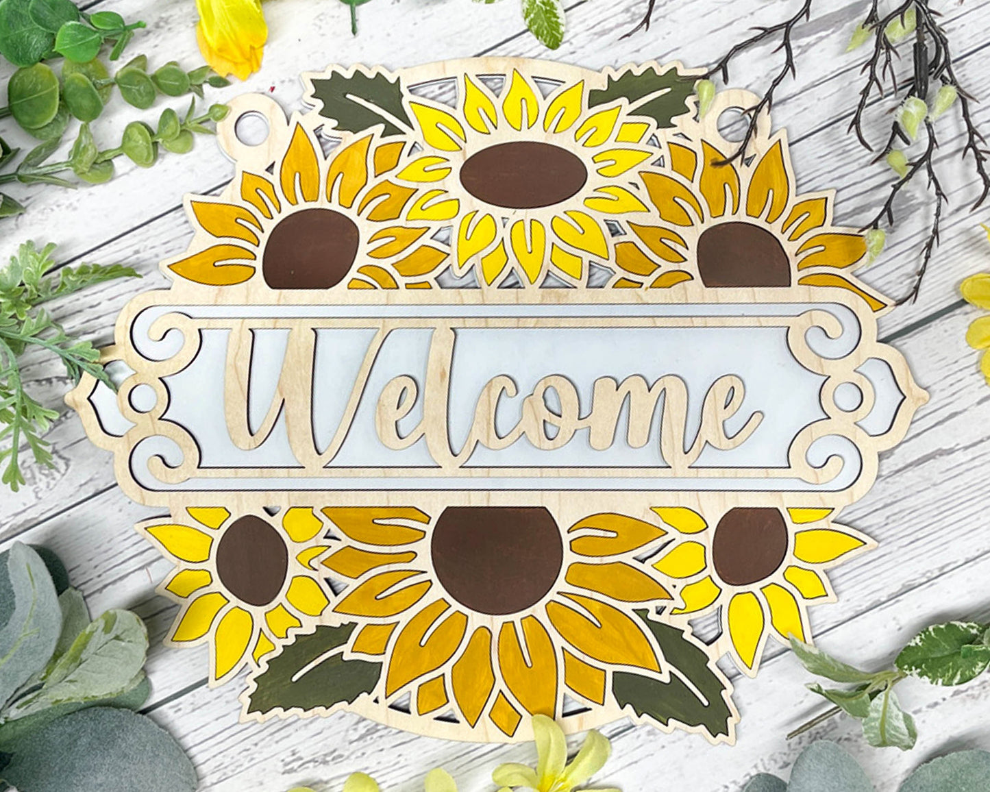 Seasonal Welcome Signage - Spring, Summer, Fall and Winter - 2 Variations, 5 sayings included for each - Tested on Glowforge & Lightburn