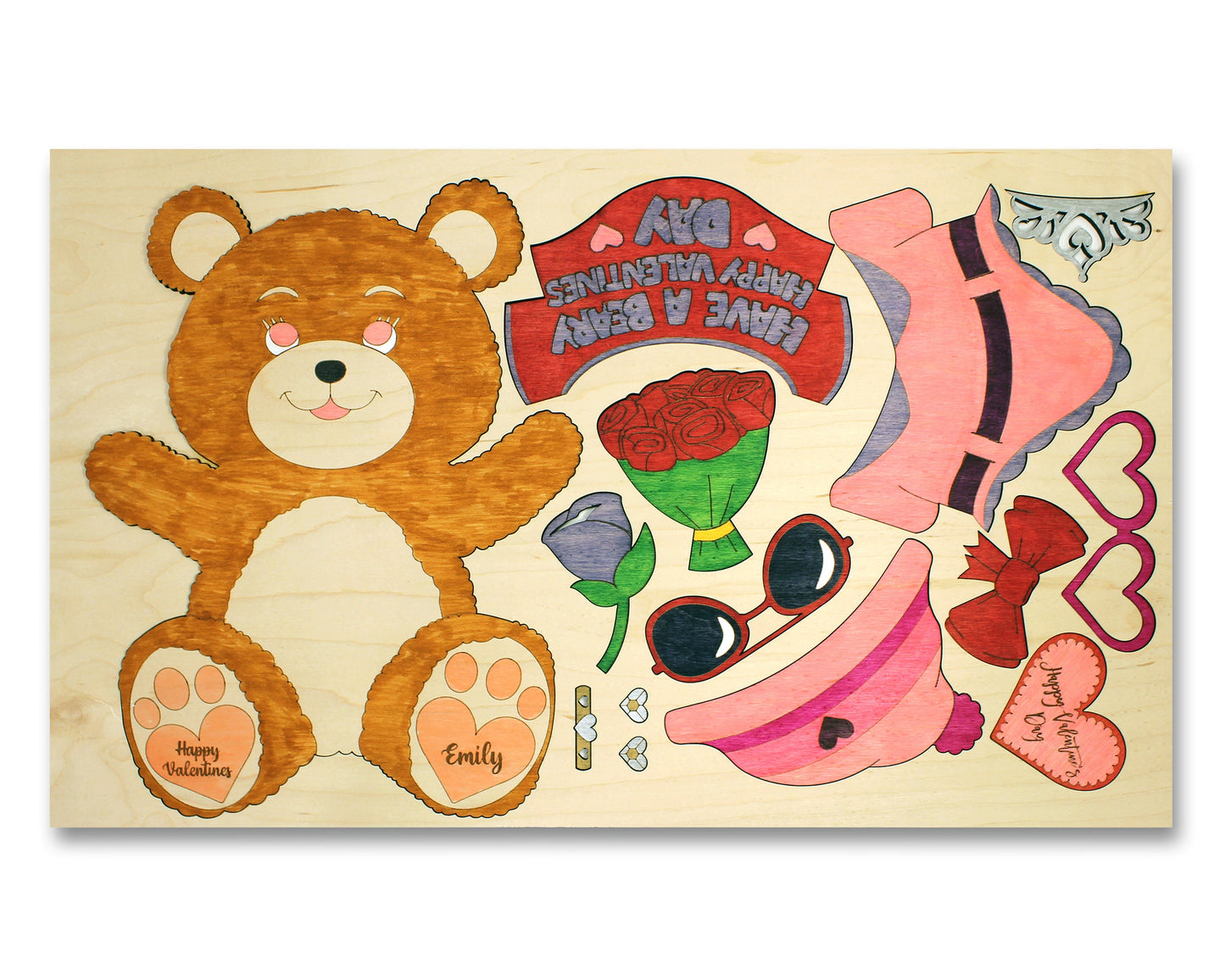 Valentines DIY Build a Bear Crafts - Girl & Boy Versions - SVG File Download - Sized for Glowforge