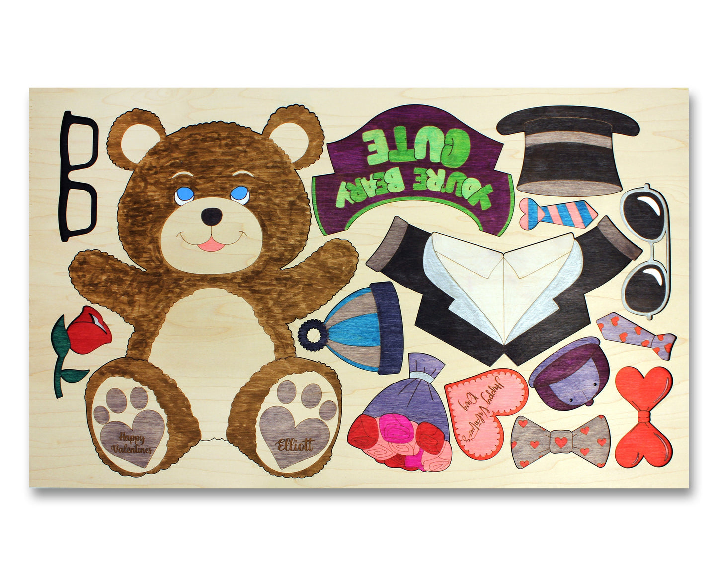 Valentines DIY Build a Bear Crafts - Girl & Boy Versions - SVG File Download - Sized for Glowforge