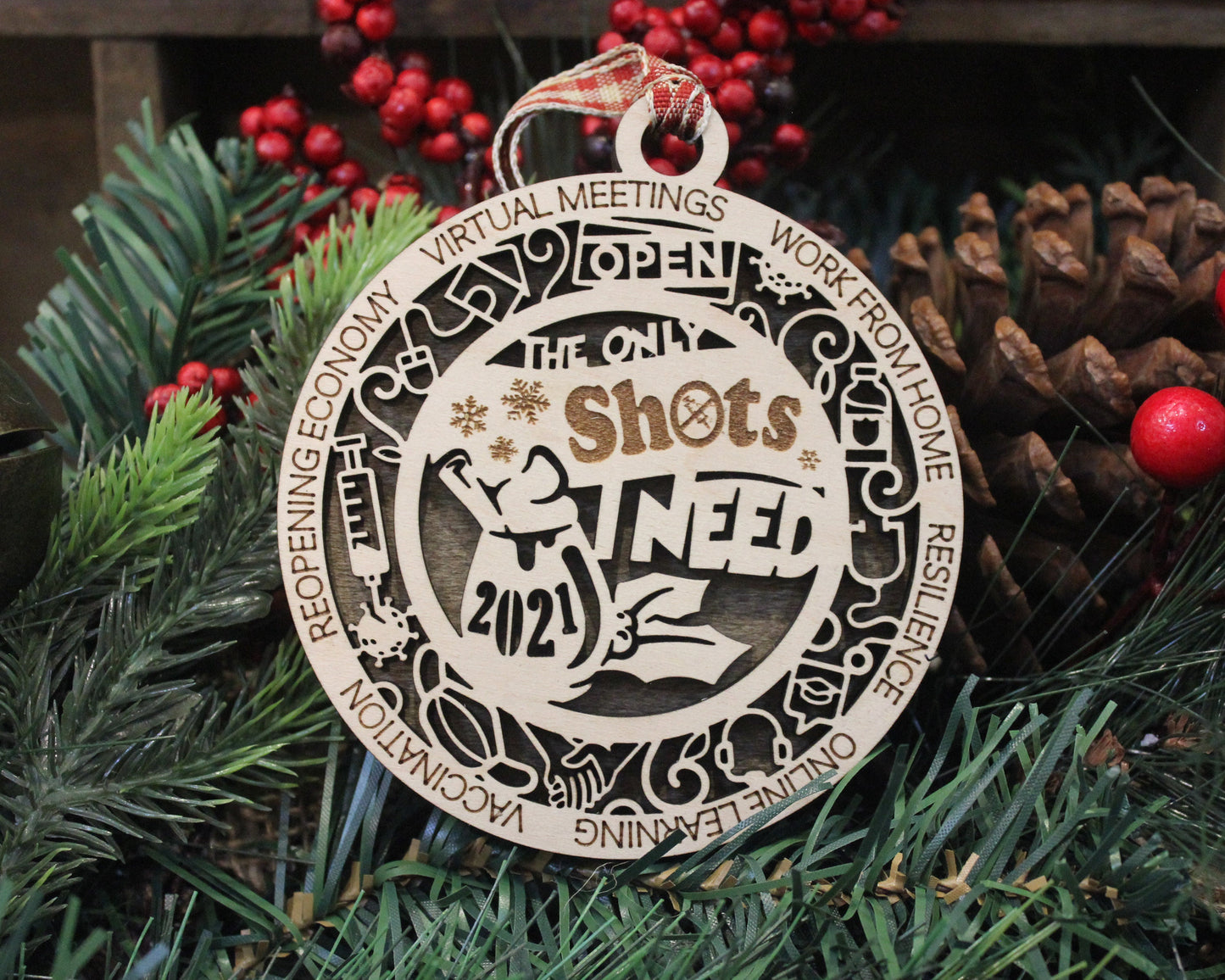 2021 Themed Christmas Ornament Bundle - 15 Designs - SVG File Download - Sized for Glowforge