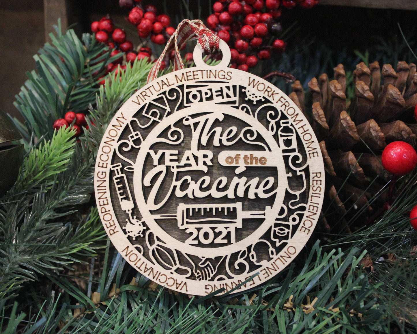 2021 Themed Christmas Ornament Bundle - 15 Designs - SVG File Download - Sized for Glowforge