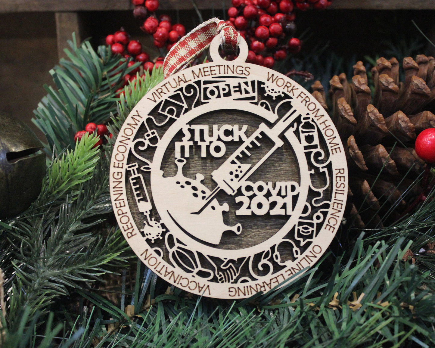 2021 Themed Christmas Ornament Bundle - 15 Designs - SVG File Download - Sized for Glowforge