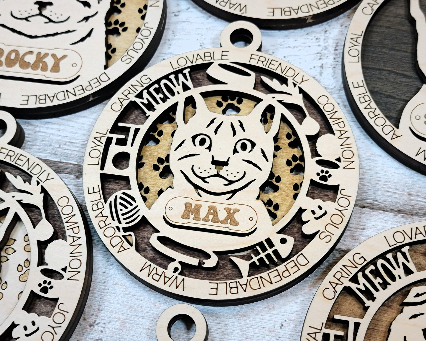 Adorable Cat Ornaments - 25 Breeds included with 2 Versions - 50 Ornaments - SVG, PDF, AI File Download - Sized for Glowforge