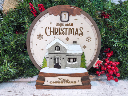 Countdown To Christmas - Ornament & Signage - Personalize with a Family Name- SVG, PDF, AI File types - Works With All Lasers