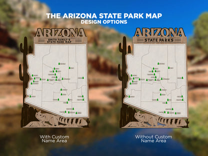 The Arizona State Park Map - Custom and Non Customizable Options - SVG, PDF File Download - Tested in Lightburn and Glowforge & Xtool