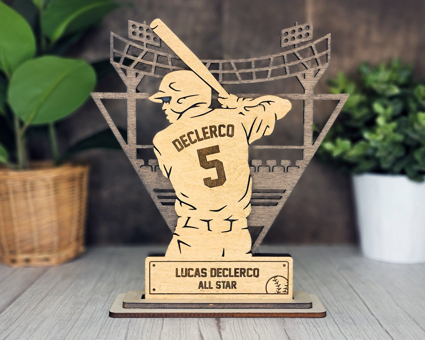 Stadium Series Stand Ups - Baseball - 4 poses in 2 cut formats and 1 engrave option with Male and Female - Tested on Glowforge & Lightburn