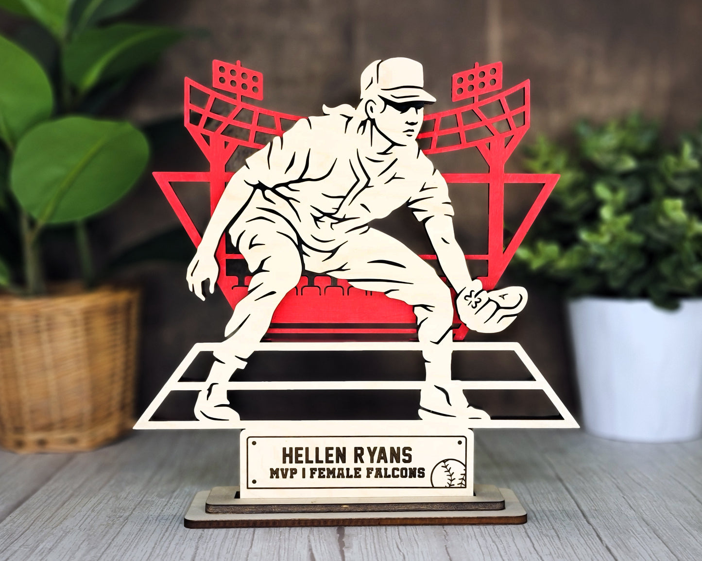 Stadium Series Stand Ups - Baseball - 4 poses in 2 cut formats and 1 engrave option with Male and Female - Tested on Glowforge & Lightburn