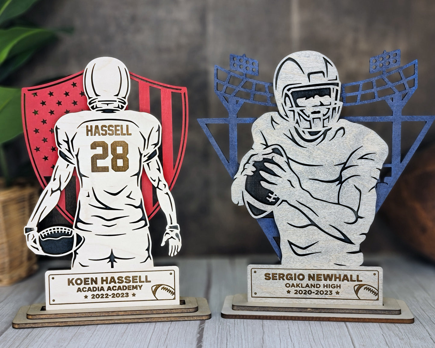 Stadium Series Stand Ups - Football - 5 poses in 2 cut formats and 1 engrave option included - Tested on Glowforge & Lightburn