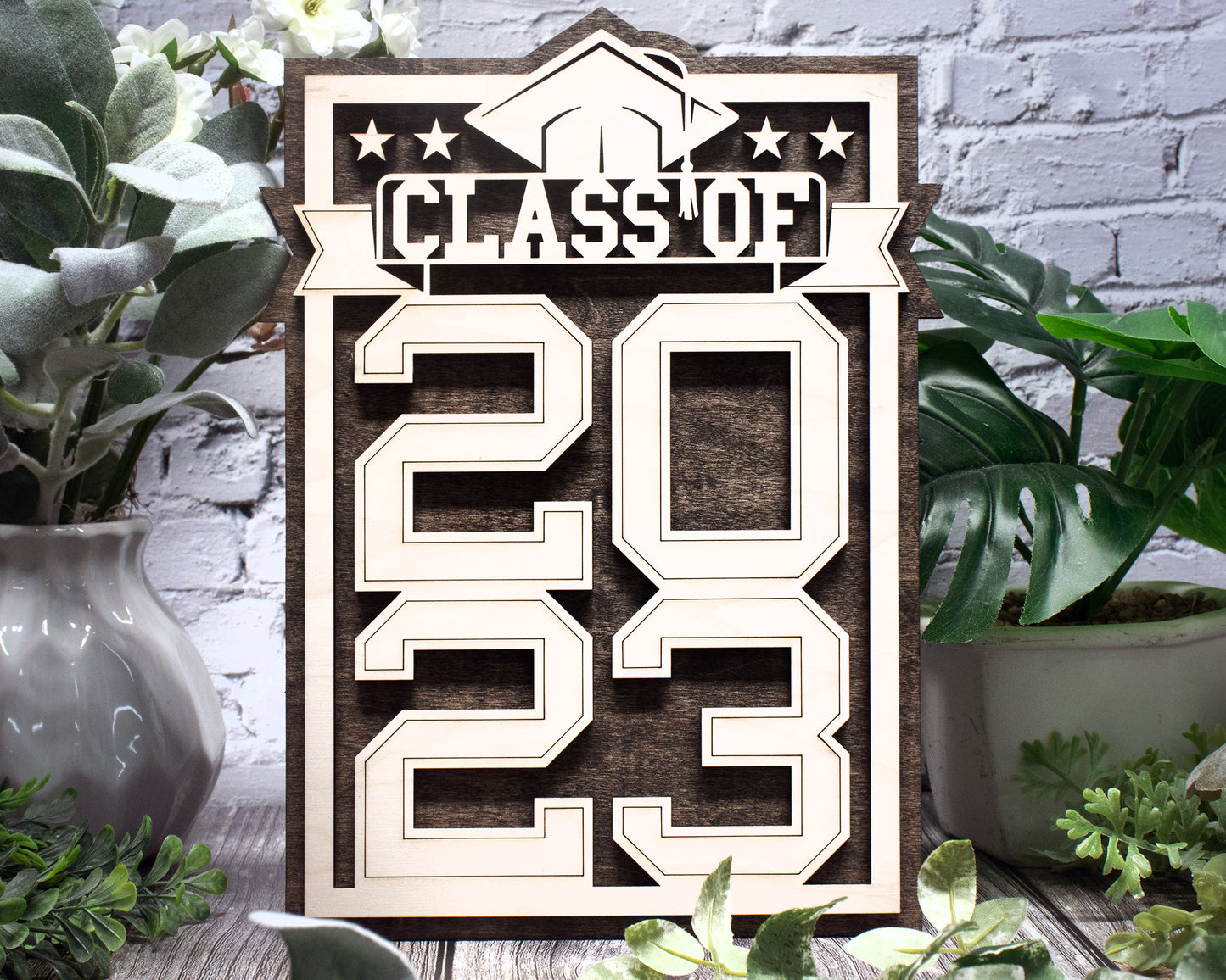 Graduation Date Signage - Vertical and Horizontal Variations - Dates 2023-2027 included - SVG, PDF, AI files - Glowforge & Lightburn Tested