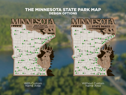 The Minnesota State Park Map - Custom and Non Customizable Options - SVG, PDF File Download - Tested in Lightburn and Glowforge