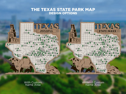 The Texas State Park Map - Custom and Non Customizable Options - SVG, PDF File Download - Tested in Lightburn and Glowforge