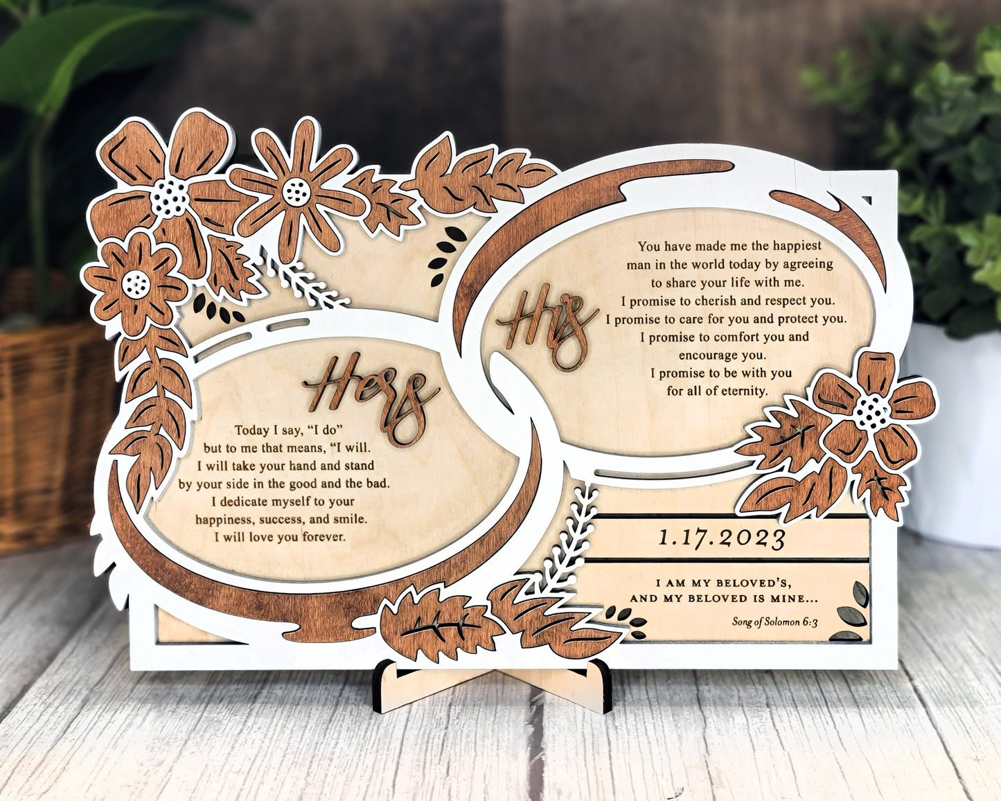 The Wedding Vow Display - Horizontal and Vertical versions included - SVG File Download - Glowforge & Lightburn Tested