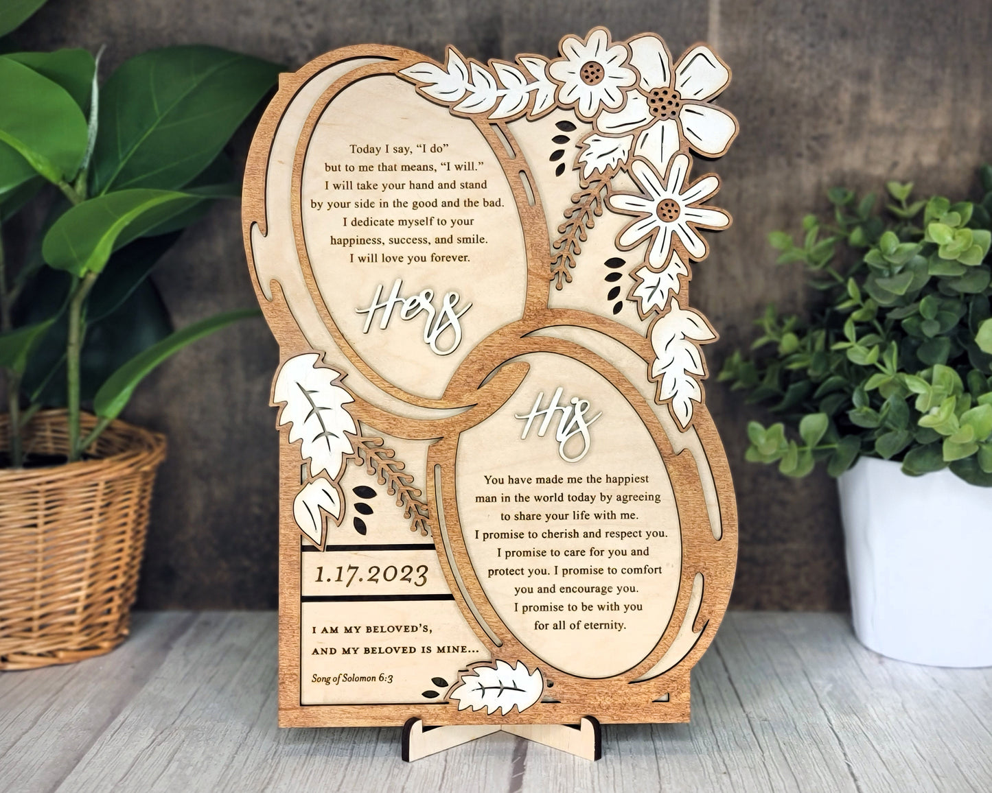 The Wedding Vow Display - Horizontal and Vertical versions included - SVG File Download - Glowforge & Lightburn Tested