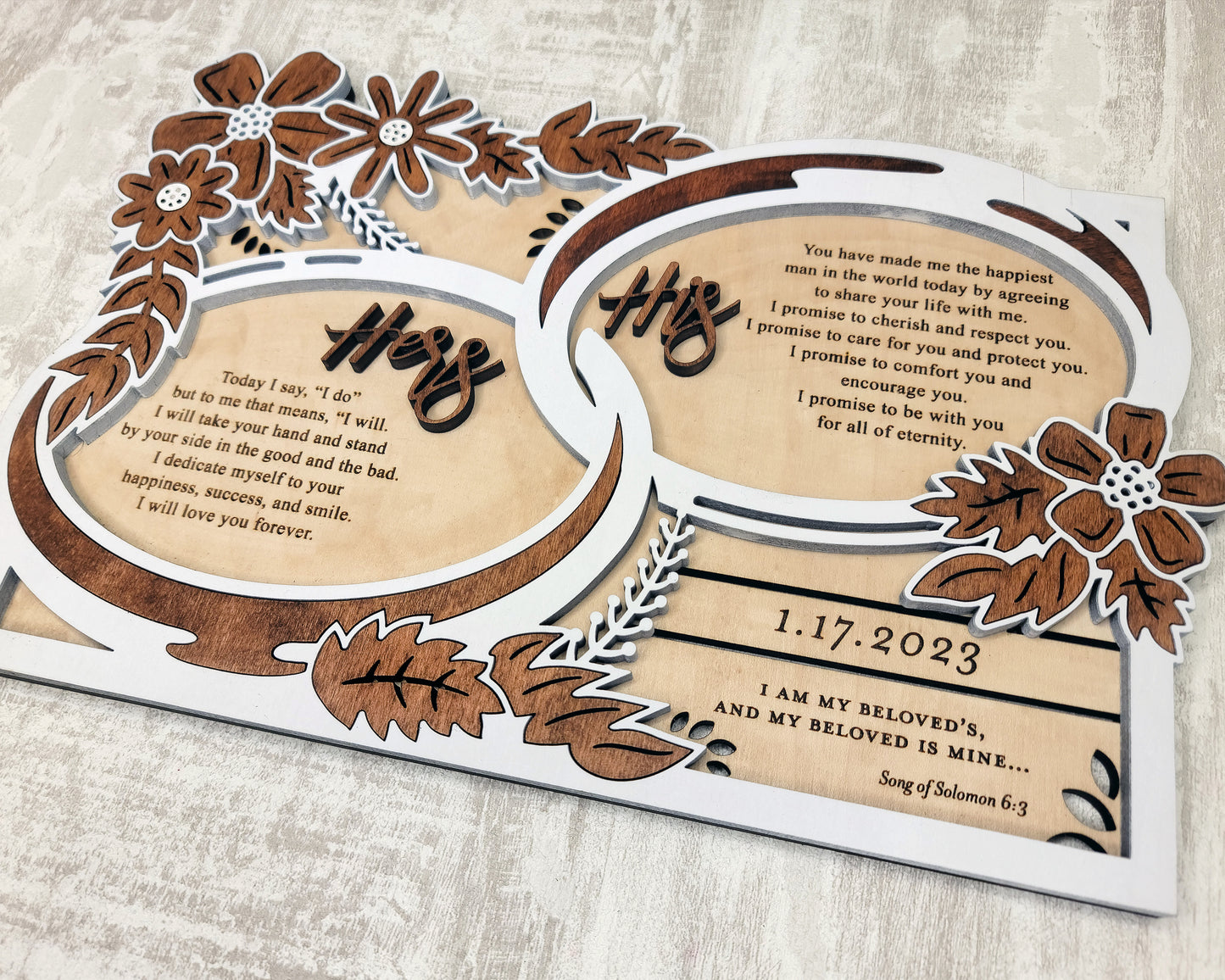 The Wedding Vow Display - Horizontal and Vertical versions included - SVG File Download - Glowforge & Lightburn Tested