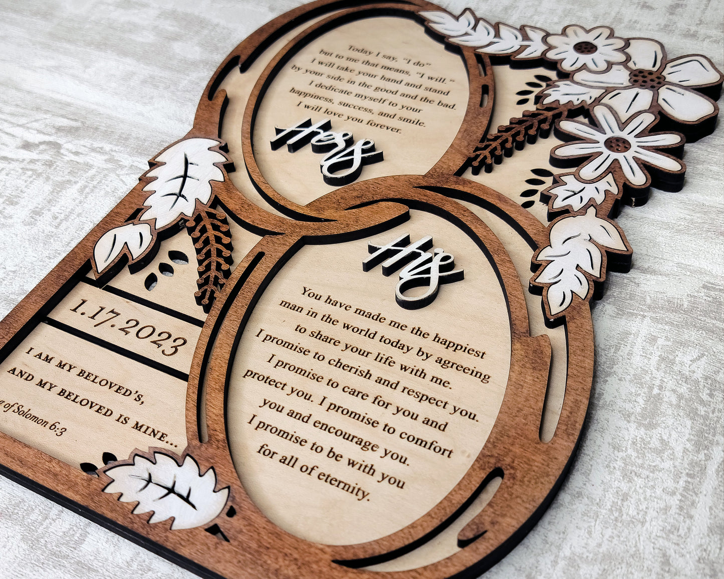 The Wedding Vow Display - Horizontal and Vertical versions included - SVG File Download - Glowforge & Lightburn Tested