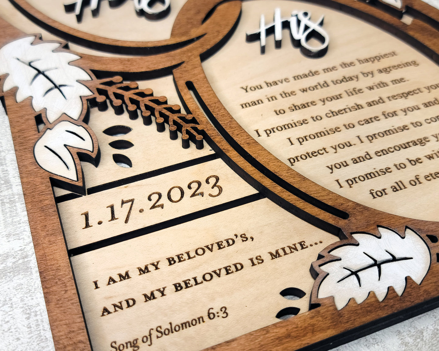 The Wedding Vow Display - Horizontal and Vertical versions included - SVG File Download - Glowforge & Lightburn Tested